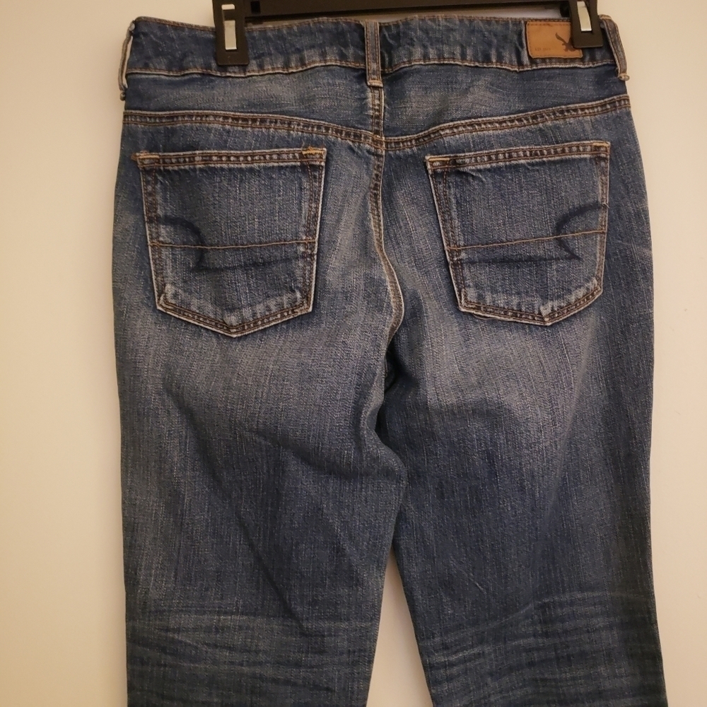 American Eagle Distressed Patchwork Button Fly Je… - image 8